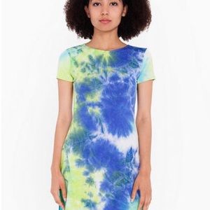 American Apparel Blue Green tie dye dress XS